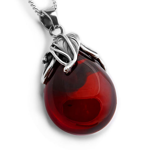 Cherry Baltic Amber Necklace - Natural Designer Gemstone
