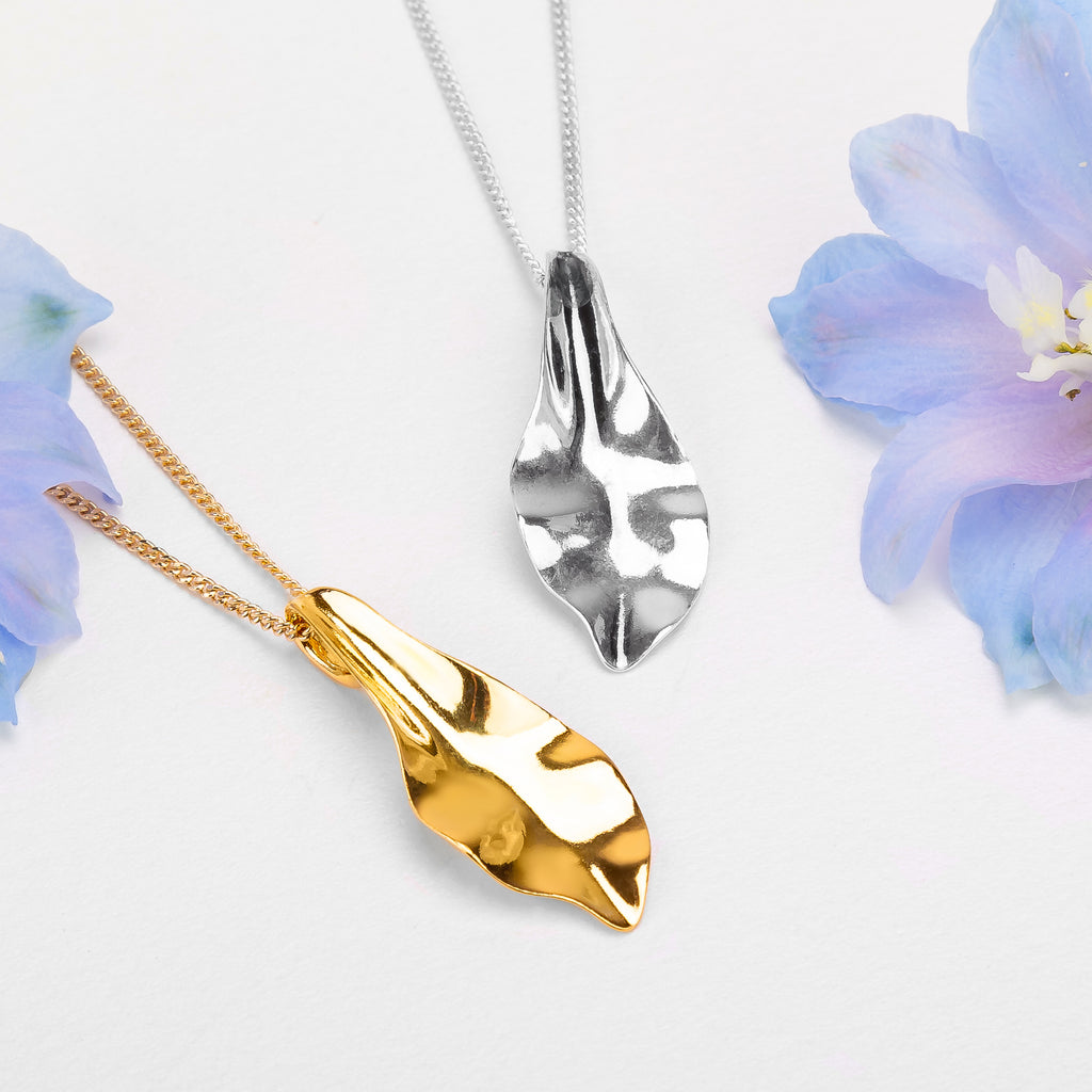 Gold Leaf Necklace Gold Leaf Jewellery Henryka Jewellery