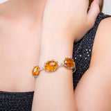 Handmade Statement Nugget Style Bracelet in Silver and Baltic Amber