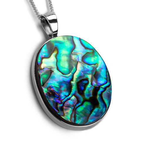 Iridescent Abalone Shell Necklace - Natural Designer Gemstone