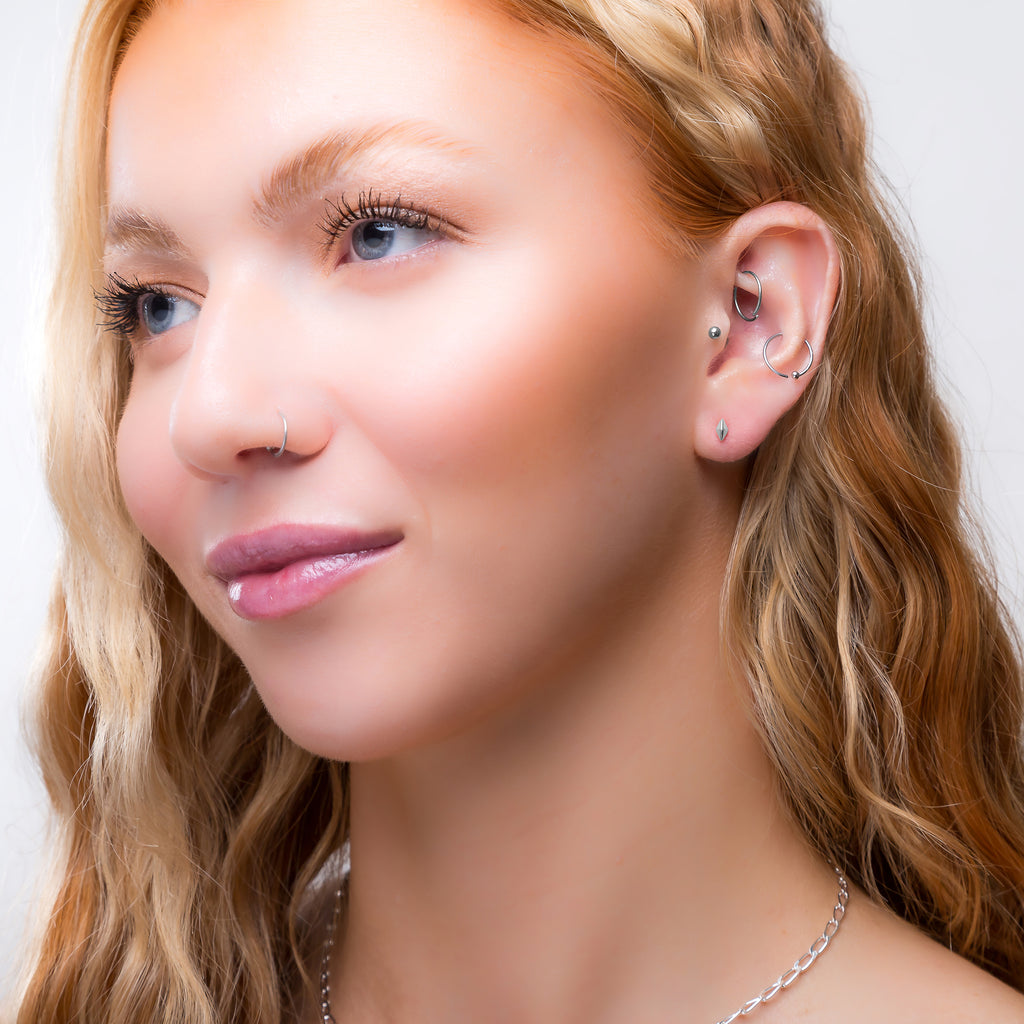 Rhombus Stud Earrings for Men in 925 Sterling Silver main image 1