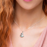 Sailboat / Boat / Yacht Necklace in Silver & Larimar