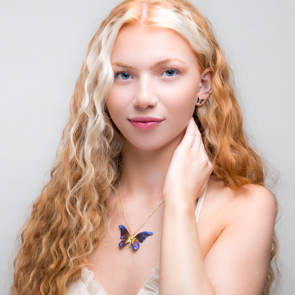 Titanium Butterfly Necklace Henryka UK Women's Necklaces