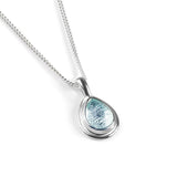 Classic Teardrop Necklace in Silver and Blue Topaz