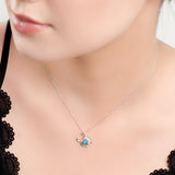 Miniature Crab Necklace in Silver and Turquoise