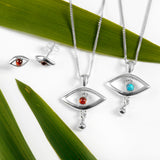 Evil Eye Necklace in Silver and Turquoise