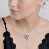 Fairy Necklace in Silver, Amber, Turquoise and Coral