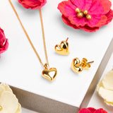 Miniature Heart Necklace in Silver with 24ct Gold Plating