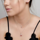 Little Ladybird Necklace in Silver and Coral