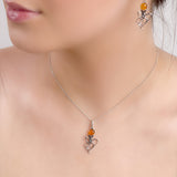 Octopus Necklace in Silver and Amber