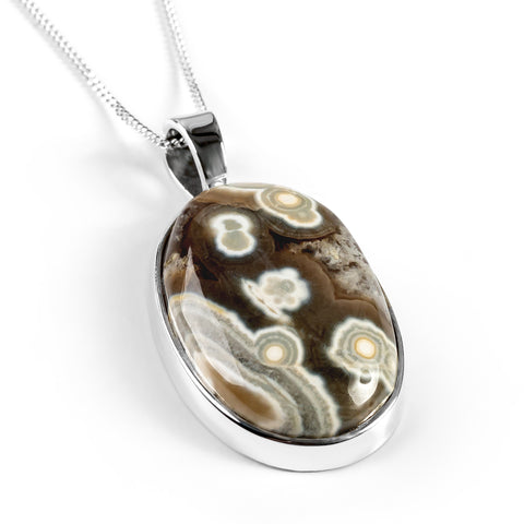Oval Ocean Jasper Necklace -Natural Designer Gemstone
