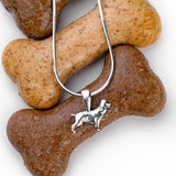 Miniature Cocker Spaniel Dog Necklace in Silver