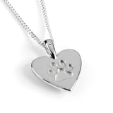 Paw Print Heart Necklace in Silver & 18ct Gold Vermeil