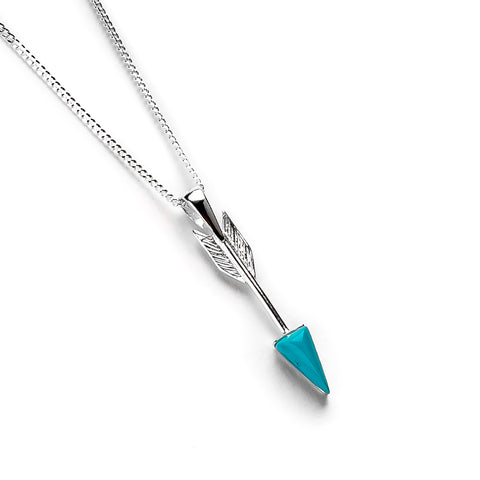 Arrow Necklace in Silver and Turquoise