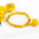 Stretch Bead Bracelet in Yellow Amber