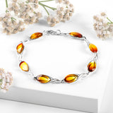 Burning Effect Bracelet in Silver and Sunset Amber