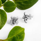 Tarantula Spider Stud Earrings in Silver