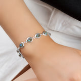 Classic Teardrop Link Bracelet in Silver and Labradorite
