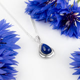 Classic Teardrop Necklace in Silver and Lapis Lazuli