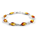 Burning Effect Bracelet in Silver and Sunset Amber