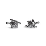 Tortoise / Turtle Stud Earrings in Silver with 24ct Gold