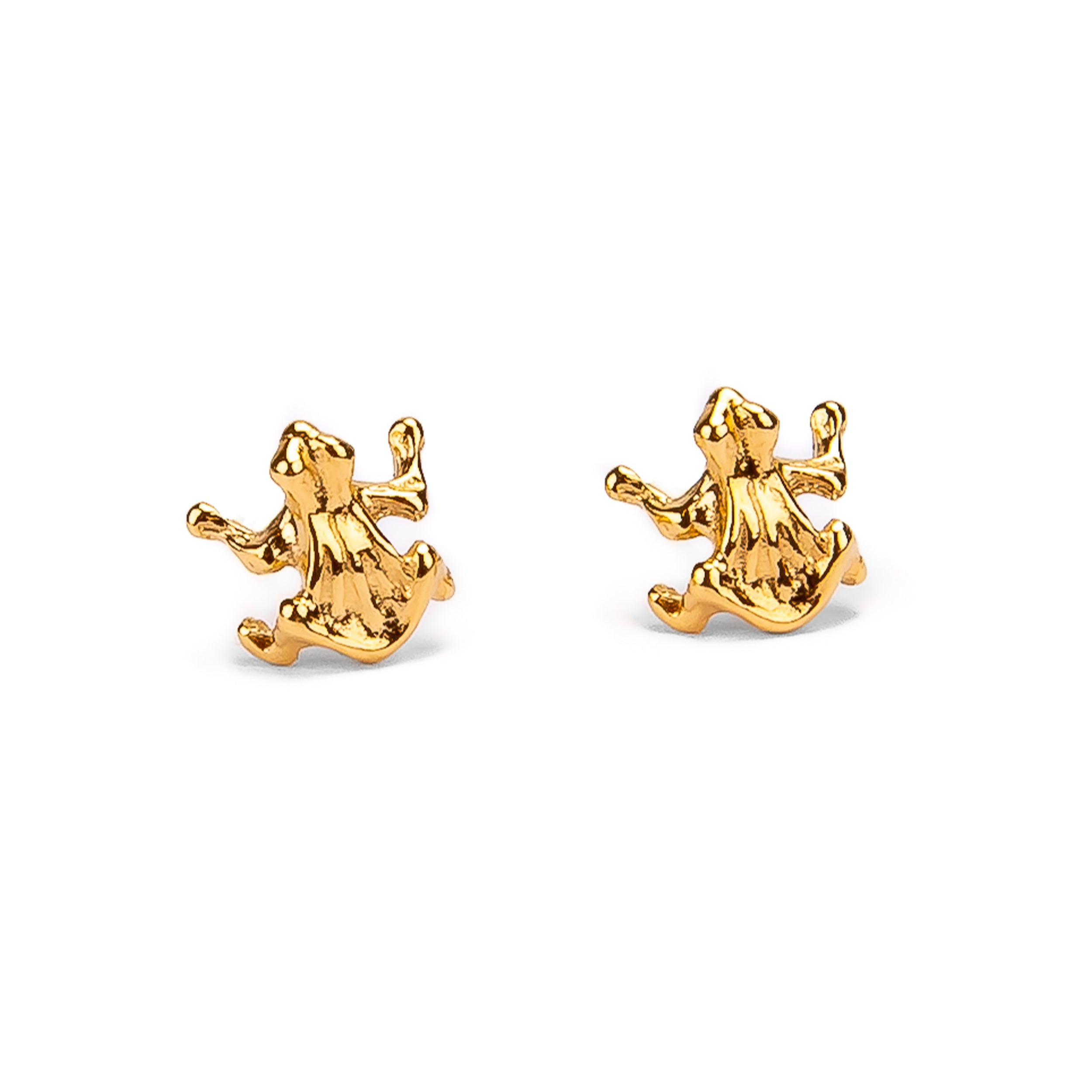 Frog Stud Earrings in Silver