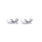 Lizard Stud Earrings in Silver with 24ct Gold