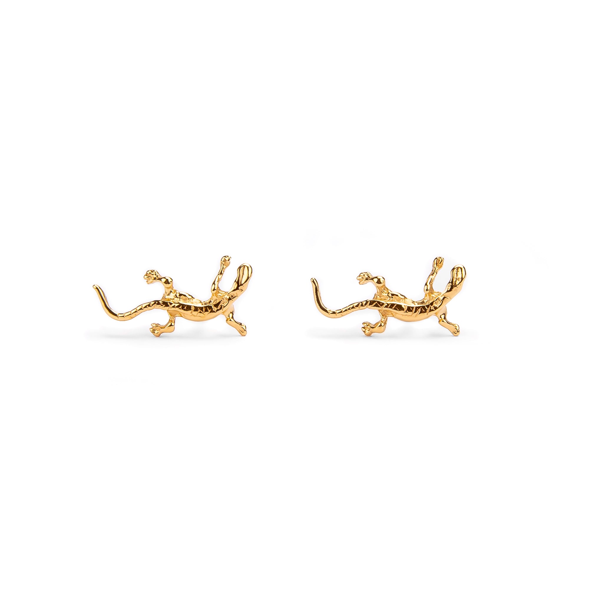 Lizard Stud Earrings in Silver