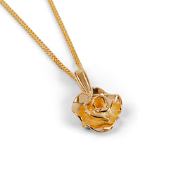 Miniature Rose Necklace in Silver with 24ct Gold
