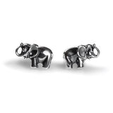 Miniature Elephant Stud Earrings in Silver with 24ct Gold