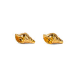 Sea Shell / Seashell Stud Earrings in Silver with 24ct Gold