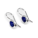 Classic Teardrop Hook Earrings in Silver with 24ct Gold and Lapis Lazuli