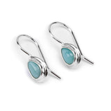 Classic Teardrop Hook Earrings in Silver and Larimar