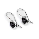 Classic Teardrop Hook Earrings in Silver with 24ct Gold & Black Onyx