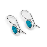 Classic Teardrop Hook Earrings in Silver and Turquoise