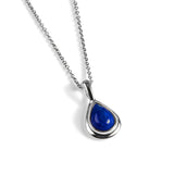 Classic Teardrop Necklace in Silver with 24ct Gold and Lapis Lazuli