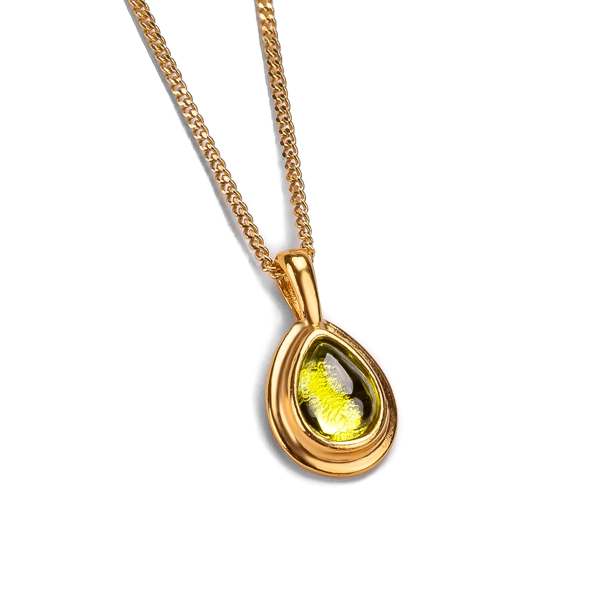 Classic Teardrop Necklace in Silver and Peridot