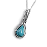 Teardrop Necklace in Silver and Turquoise