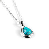 Classic Teardrop Necklace in Silver with 24ct Gold and Turquoise