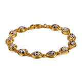 Classic Teardrop Link Bracelet in Silver and Dalmatian Jasper