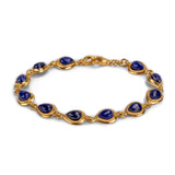 Classic Teardrop Link Bracelet in Silver and Lapis Lazuli