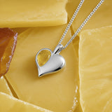 November Birthstone Heart Necklace in Silver & Citrine