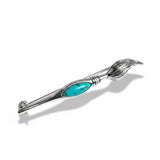 Artist's Paint Brush Brooch in Silver and Turquoise