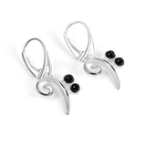 Bass Clef Music Note Drop Earrings in Silver with 24ct Gold & Turquoise