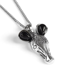Zebra Necklace in Silver and Cherry Amber