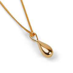 Miniature Single Raindrop Necklace in Silver with 24ct Gold