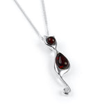 Black Cat Necklace in Silver with 24ct Gold and Amber