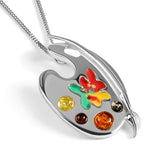 Artist Palette Necklace in Silver