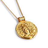 Large Ancient Greek Coin Necklace in Silver