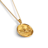 Small Ancient Greek Coin Necklace in Silver with 24ct Gold